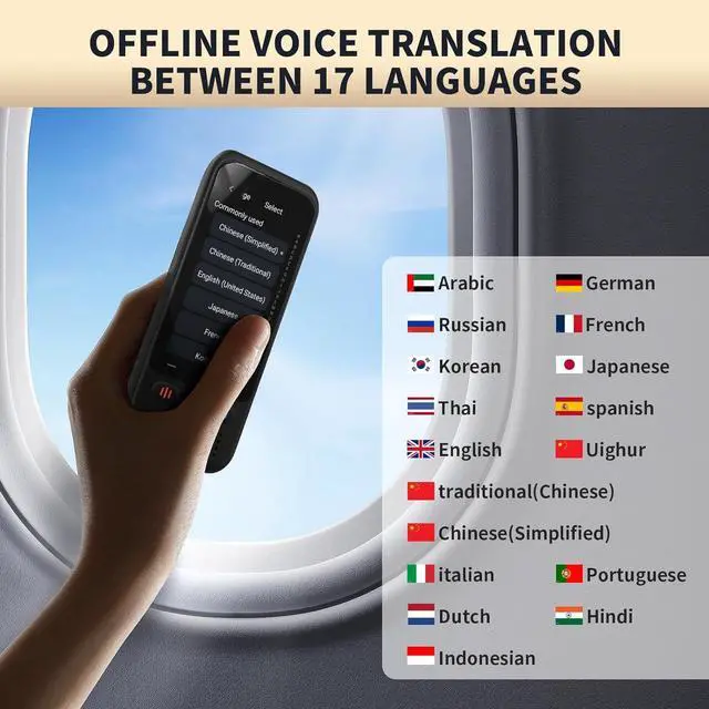 Alt view image 4 of 7 - Language Translator Device, Upgraded ChatGpt AI Translator No WiFi Needed, 150+ Languages Two Way Real-Time Voice Translation, Offline&Recording&Photo Translation for Travel Business Learning