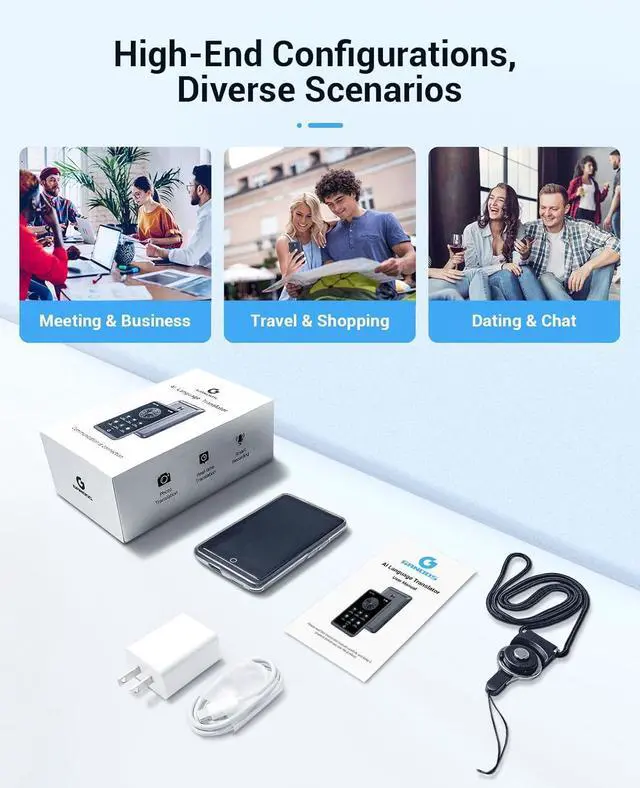Alt view image 5 of 6 - Language Translator Device,AI Inteligente Translator 2025,Support 139 Languages and Accents Portable Instant Translation with 4.1Screen,Upgraded Chip,16GB Storage Space for Travel Business Learning