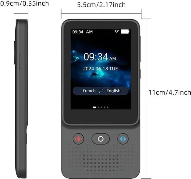Alt view image 4 of 6 - Language Translator Device, Traductor - 2025 Upgraded ChatGPT AI Translator No WiFi Needed, Instant Two-Way 138 Language Voice Translator, Offline/Recording/Photo Translation for Business Travel Study