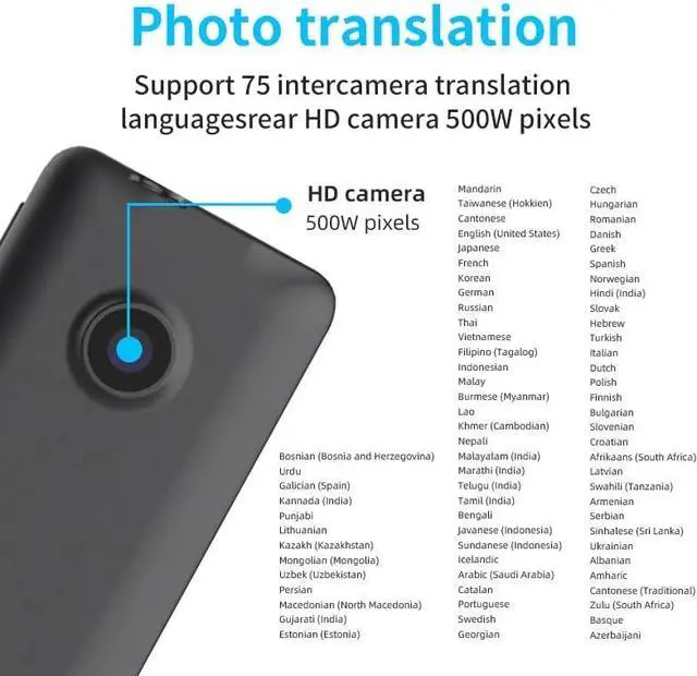 Alt view image 5 of 6 - Language Translator Device, Traductor - 2025 Upgraded ChatGPT AI Translator No WiFi Needed, Instant Two-Way 138 Language Voice Translator, Offline/Recording/Photo Translation for Business Travel Study