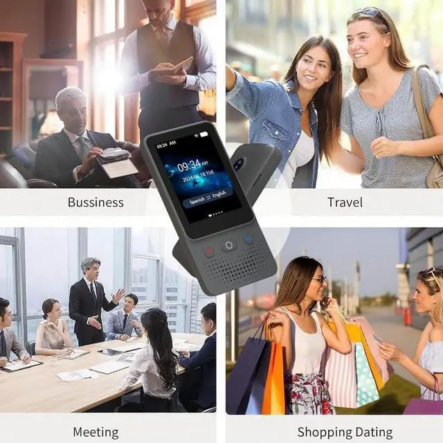 Alt view image 6 of 6 - Language Translator Device, Traductor - 2025 Upgraded ChatGPT AI Translator No WiFi Needed, Instant Two-Way 138 Language Voice Translator, Offline/Recording/Photo Translation for Business Travel Study