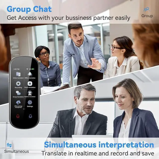 Alt view image 6 of 7 - Language Translator Device No WiFi Needed, 137+ Languages Voice Translator Device Two-Way, Instant Translation Device Real Time Support Offline/Recording/Photo Translation for Travel Business Gift