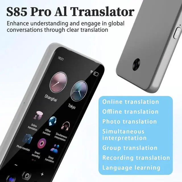 Alt view image 3 of 7 - Language Translator Device, Real Time Translation Device for 138 Languages/Chatgpt/Offline/Recording/Photo Translator, 3.97"Touch Screen, Portable Translator for Business Travel Learning