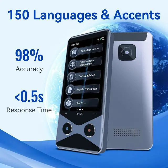 Alt view image 3 of 7 - Language Translator Device No WiFi Needed, 2025 Upgraded Voice Translator Support 4G SIM/AI ChatGPT Two Way Real Time Instant Two-Way 137 Language Translator, Offline/Photo Translation