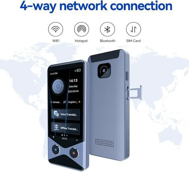 Alt view image 4 of 7 - Language Translator Device No WiFi Needed, 2025 Upgraded Voice Translator Support 4G SIM/AI ChatGPT Two Way Real Time Instant Two-Way 137 Language Translator, Offline/Photo Translation