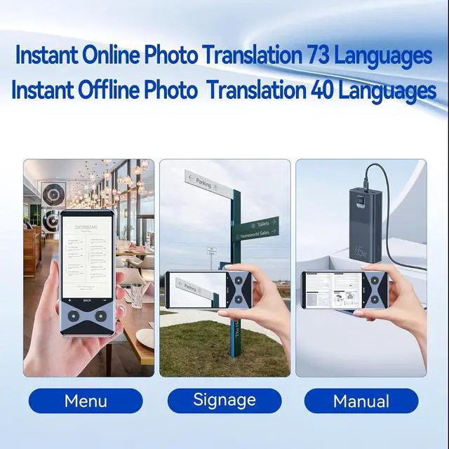 Alt view image 5 of 7 - Language Translator Device No WiFi Needed, 2025 Upgraded Voice Translator Support 4G SIM/AI ChatGPT Two Way Real Time Instant Two-Way 137 Language Translator, Offline/Photo Translation
