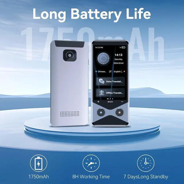Alt view image 6 of 7 - Language Translator Device No WiFi Needed, 2025 Upgraded Voice Translator Support 4G SIM/AI ChatGPT Two Way Real Time Instant Two-Way 137 Language Translator, Offline/Photo Translation