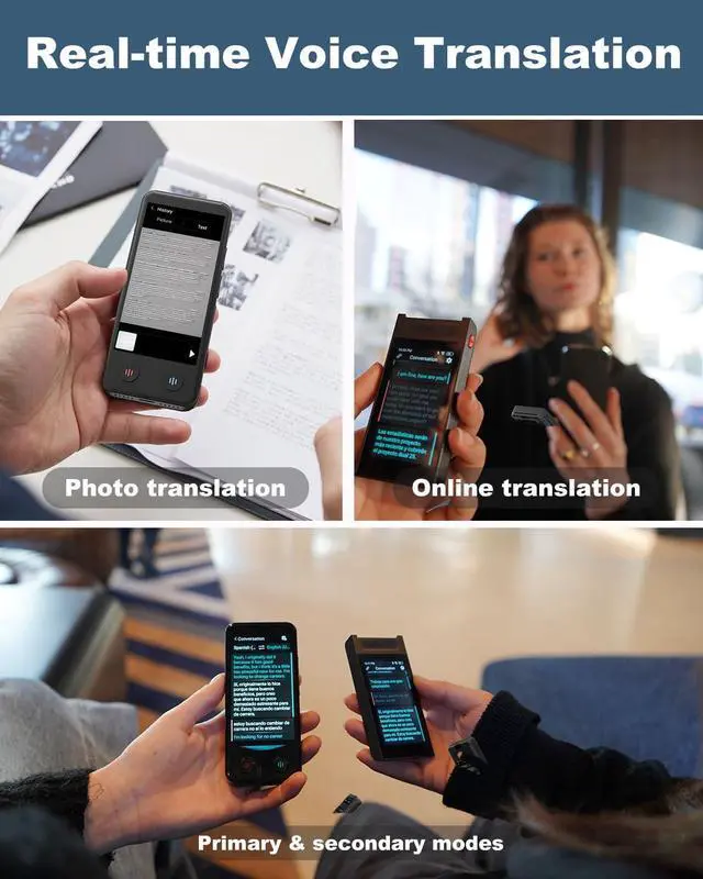 Alt view image 3 of 7 - iTour D-Lite Dual Screen Language Translator Device, 2025 Real-Time Voice Translation Interpreter Hub 139 Languages, Group Chat & Photo & PhoneTranslation, Instant Pocket AI Translator Device