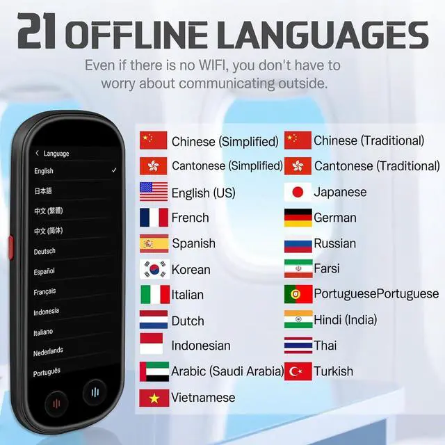 Alt view image 4 of 7 - NICEWIN Language Translator Device - Real Time Translation Device with 150+ Languages, Upgraded Ai Translator No WiFi Needed, Offline Recording Photo Input Translation for Travel Business Learning