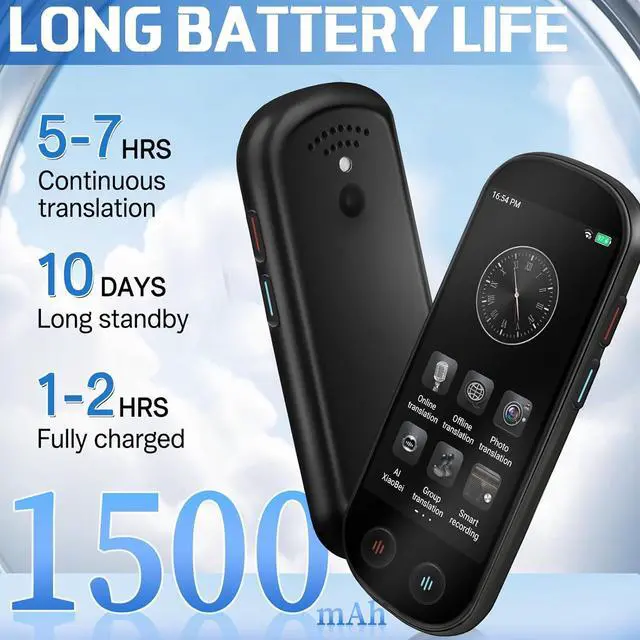 Alt view image 7 of 7 - NICEWIN Language Translator Device - Real Time Translation Device with 150+ Languages, Upgraded Ai Translator No WiFi Needed, Offline Recording Photo Input Translation for Travel Business Learning