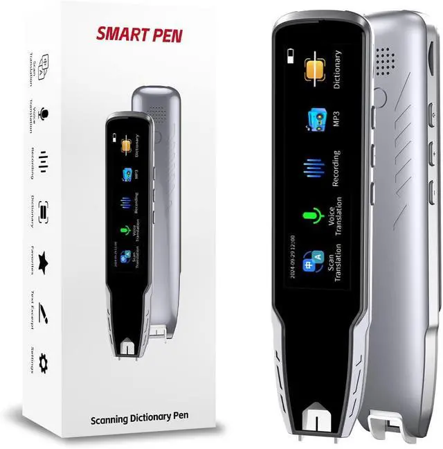 Main image of Translator Pen for Dyslexia & Language Learning - 112 Languages Voice Translation Device with Offline Mode, Text Excerpt & Portable Scan Reader Pen for Kids/Adults (Grey)