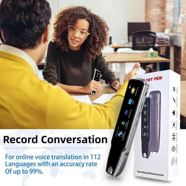 Alt view image 2 of 7 - Translator Pen for Dyslexia & Language Learning - 112 Languages Voice Translation Device with Offline Mode, Text Excerpt & Portable Scan Reader Pen for Kids/Adults (Grey)