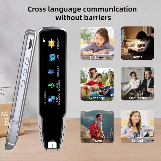 Alt view image 6 of 7 - Translator Pen for Dyslexia & Language Learning - 112 Languages Voice Translation Device with Offline Mode, Text Excerpt & Portable Scan Reader Pen for Kids/Adults (Grey)