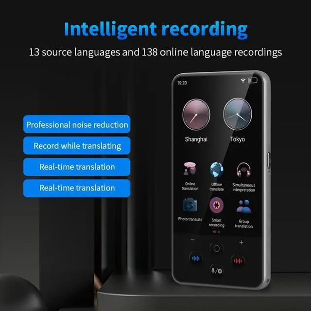 Alt view image 7 of 7 - S85 Pro Portable Audio Translator 138 Language Recording 19 Offline Real Time ChatGPT AI Voice Photo Group Translation
