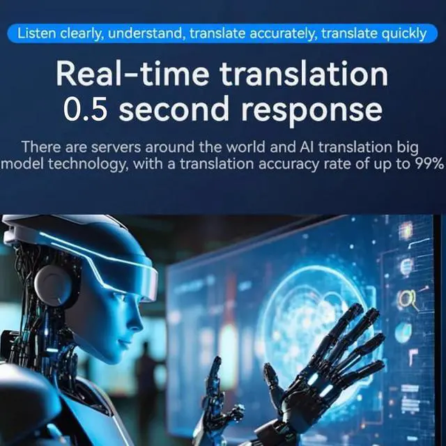 Alt view image 5 of 7 - Language Translator Device with 7 Inch Dual Touchscreen, 2 Way Voice Portable Translator Device with 121 Languages, Wired Desk Translation Device with Pickup Remote for Business