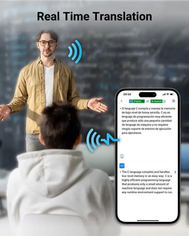 Alt view image 5 of 7 - XUPURTLK Translation Earbuds Real Time for 144 Languages, AI Translator Earbuds for iPhone and Android, 3-in-1 Translation Headphones Translating Earbuds for Travel Business Learning