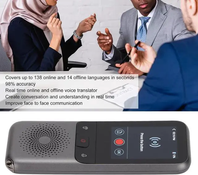 Alt view image 3 of 7 - T11 Smart Voice Translator, Portable Translation Device with 2.4In Touch Ccreen, Real Time Translator, Support/Photography/Recording/138 Languages for Travel
