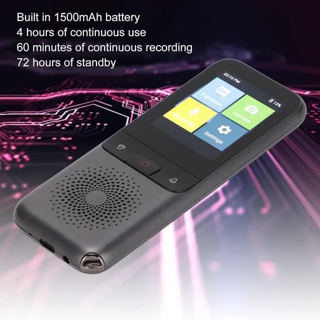 Alt view image 4 of 7 - T11 Smart Voice Translator, Portable Translation Device with 2.4In Touch Ccreen, Real Time Translator, Support/Photography/Recording/138 Languages for Travel