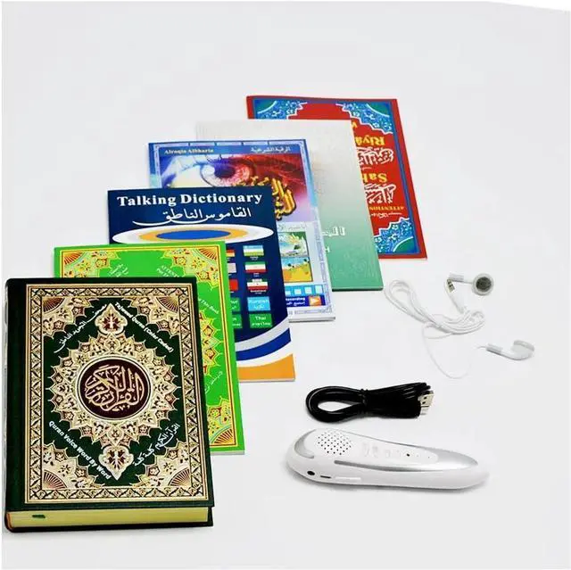Alt view image 4 of 5 - Quran Reading Pen Ramadan Digital 16GB Memory Downloading Reciters and Languages English Arabic Urdu French Spanish German etc,with 6 Holy Quran Books for Kid and Arabic