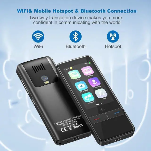 Alt view image 3 of 7 - Language Translator Device, No WiFi Needed Portable Two-Way Instant Translator,High Accuracy Real-Time Translator with 139 Languages Offline Online Photo Translation for Travel, Business, Learning