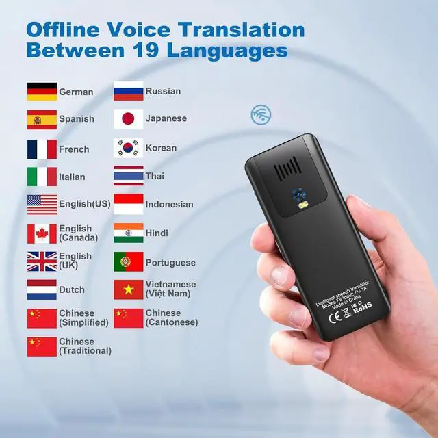 Alt view image 5 of 7 - Language Translator Device, No WiFi Needed Portable Two-Way Instant Translator,High Accuracy Real-Time Translator with 139 Languages Offline Online Photo Translation for Travel, Business, Learning