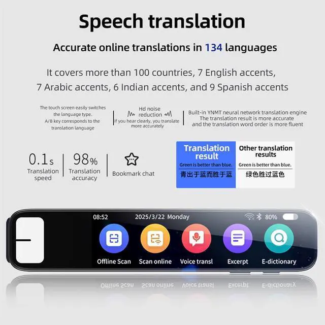 Alt view image 4 of 7 - Scansense Ai Scanning Smart Pen  Instant Ai Answers, Offline Translation & More, Pen Gpt, Ai Pen - 3.69-Inch Hd Touchscreen,Offline Translation (150+ Languages), Ai Pen for Test (1PC)