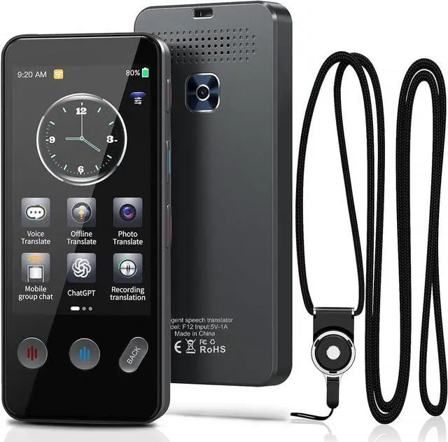 Main image of Language Translator Device, 2025 Latest 143+ Languages Translator, Two-Way AI Voice Instant Translator,Supports Voice/Text/Offline/Photo, for Travel, Business,Study(Black)