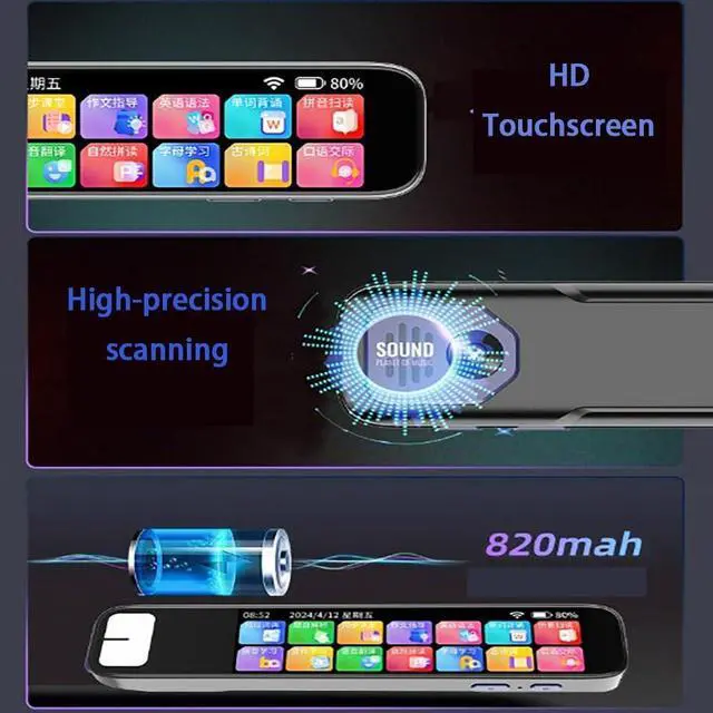 Alt view image 4 of 7 - Pen Gpt, AI Pen-Scansense Instant AI Answers, Scan Reader Intelligent Wi-Fi Language Translator Pen, History & More - Offline Translation (150+ Languages) Bluetooth, Music & File Storage (1pcs)