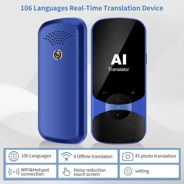 Alt view image 2 of 7 - vormor Language Translator Device Two Way Instant Translator Device with 106 Language AI Voice Translator Support Online/Offline/Image/Recording Portable Translation Device with 2.4 HD Touch Screen