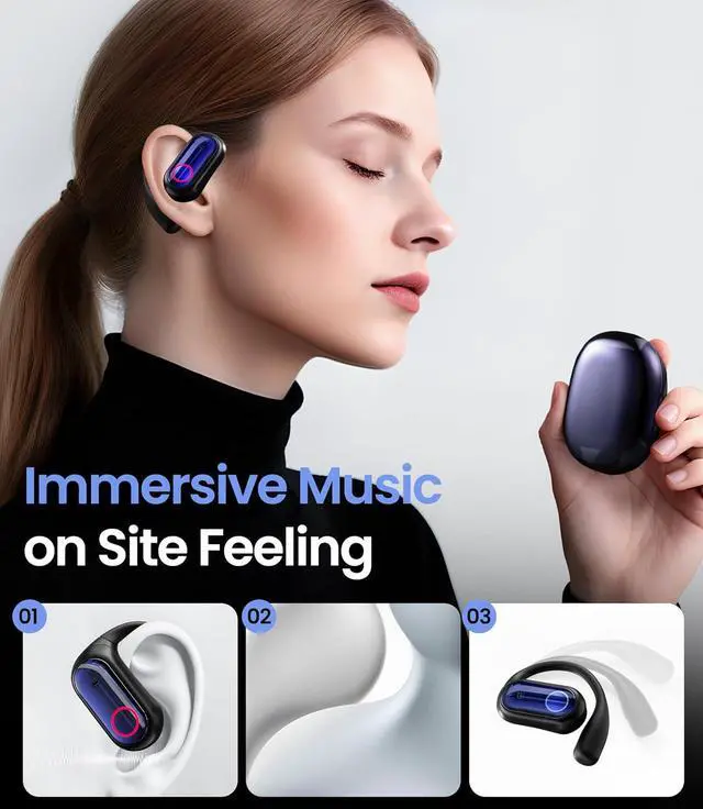Alt view image 7 of 7 - AI Translation Earbuds Real Time, 3-in-1 Translator Earbuds with 144 Languages and Accents Headphones Translating Device, Open-Ear Wireless Bluetooth Earbuds with Charging Case for iPhone and Android
