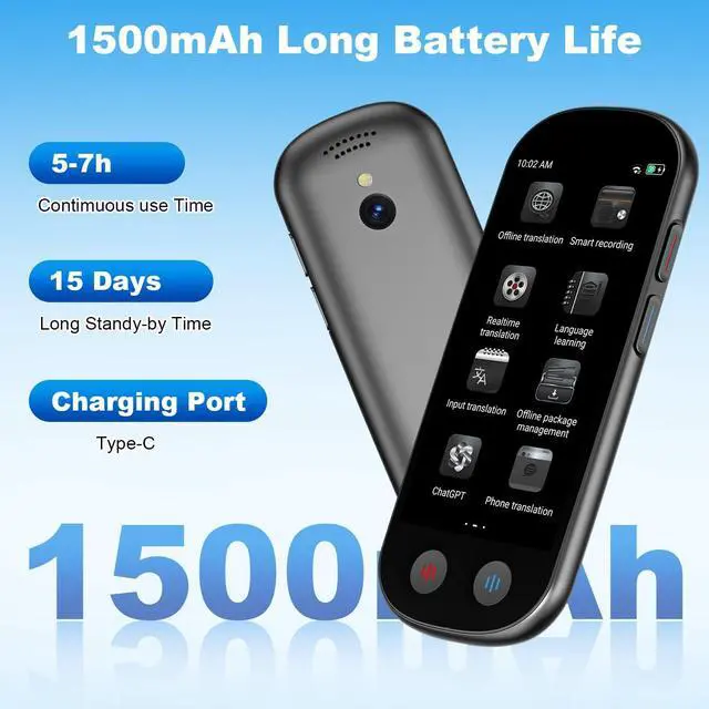 Alt view image 2 of 7 - Language Translator Device in 138 Languages Instant No WiFi Needed, Portable Photo Real-Time Offline Online Voice Two-Way Translation with 5.1" HD Touchscreen for Business Learning