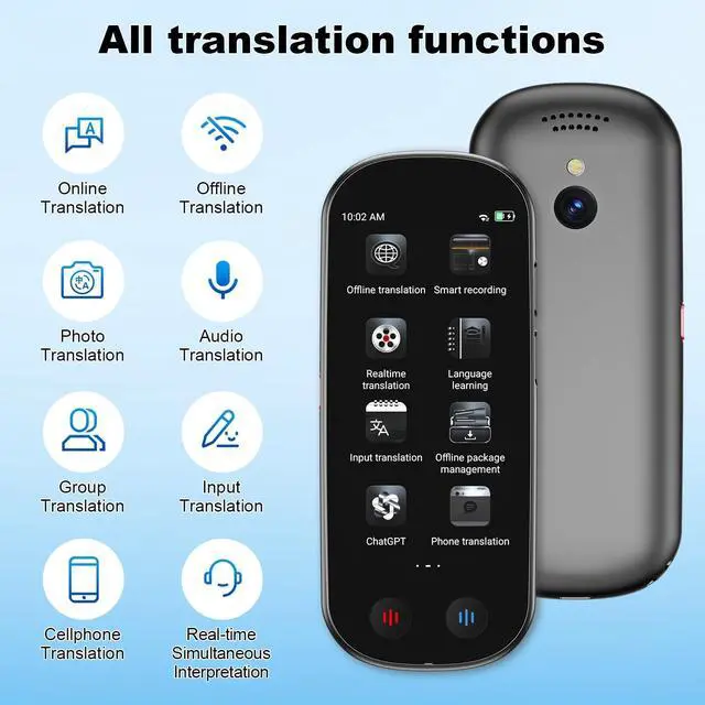 Alt view image 4 of 7 - Language Translator Device in 138 Languages Instant No WiFi Needed, Portable Photo Real-Time Offline Online Voice Two-Way Translation with 5.1" HD Touchscreen for Business Learning