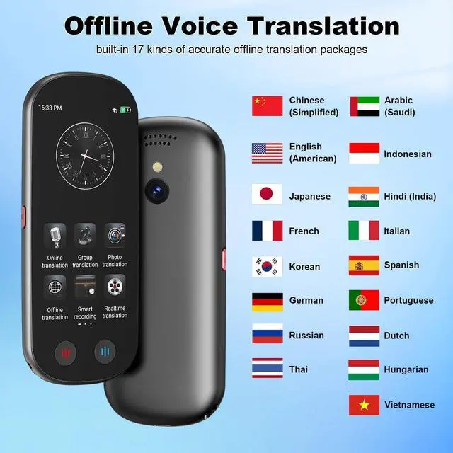 Alt view image 6 of 7 - Language Translator Device in 138 Languages Instant No WiFi Needed, Portable Photo Real-Time Offline Online Voice Two-Way Translation with 5.1" HD Touchscreen for Business Learning
