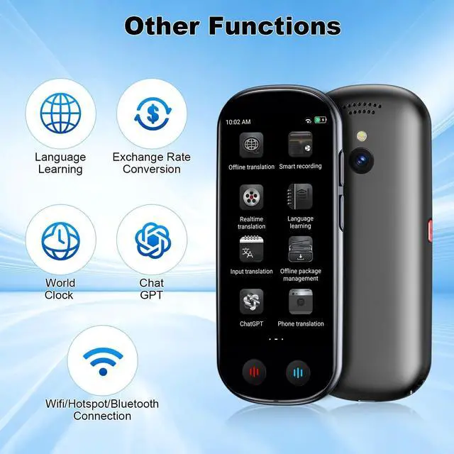 Alt view image 7 of 7 - Language Translator Device in 138 Languages Instant No WiFi Needed, Portable Photo Real-Time Offline Online Voice Two-Way Translation with 5.1" HD Touchscreen for Business Learning