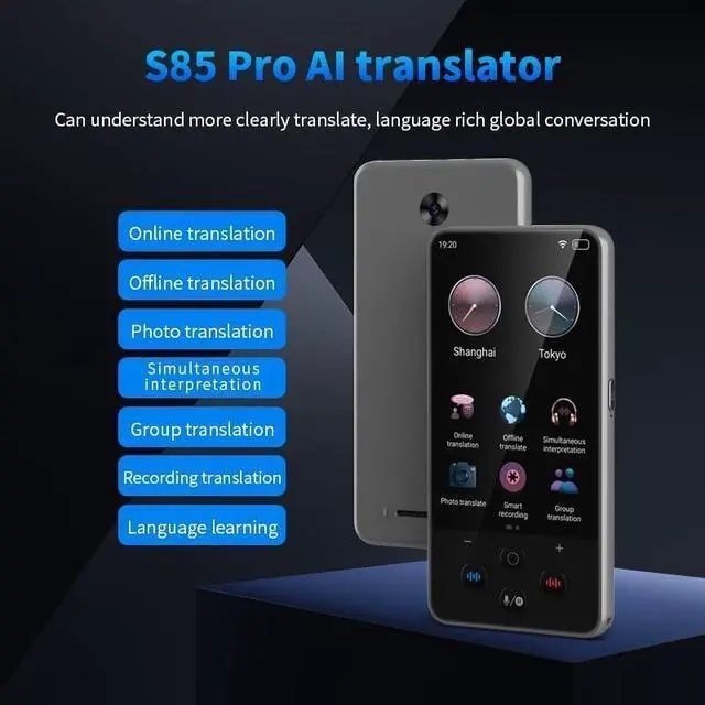 Alt view image 2 of 7 - Language Translator Device, Two-Way Language Translator in 138 Languages, Online/Offline/AI/Voice/Photo Translation, 4 inch Touch Screen, Portable Instant Translator for Business