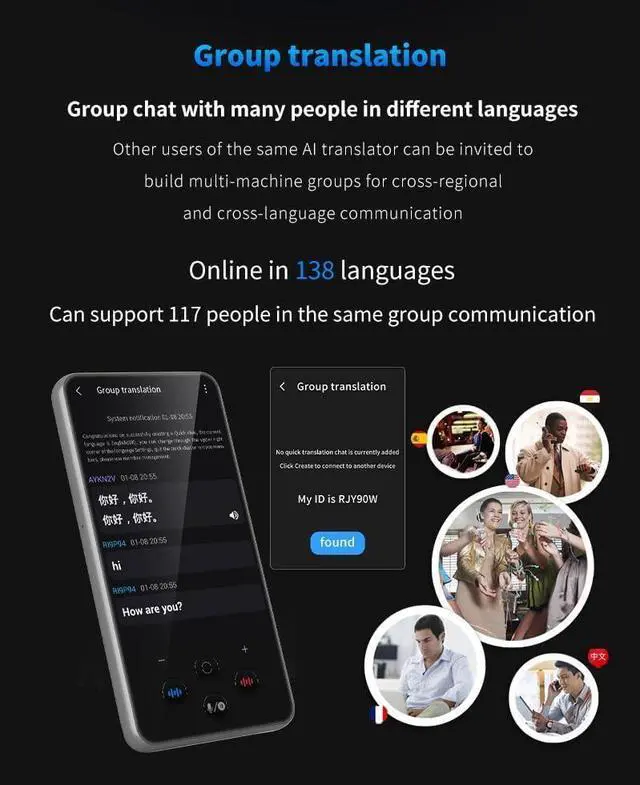 Alt view image 5 of 7 - Language Translator Device, Two-Way Language Translator in 138 Languages, Online/Offline/AI/Voice/Photo Translation, 4 inch Touch Screen, Portable Instant Translator for Business
