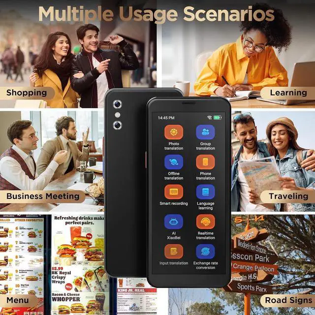 Alt view image 7 of 7 - Real-Time AI Language Translator Device - Two Way Voice Translation Recorder, Updated Support 150 Languages Translating, ChatGpt Online/Offline, Recording, Photo Translation with 6inch HD Touch Screen