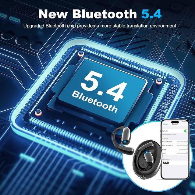 Alt view image 7 of 7 - Ai Translation Earbuds Real Time, 3 in 1 Ai Language Translator Earbuds, HD Sound, 75hrs Playtime Bluetooth Headphones for Business/Learning/Travel, BlackNo Subscription Fee