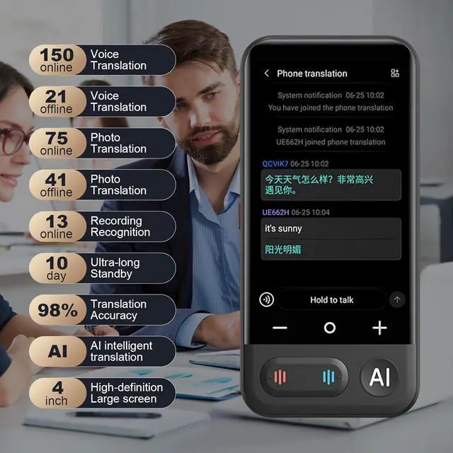Alt view image 6 of 7 - Real Time Translator Earbuds + Language Translation Device Z16