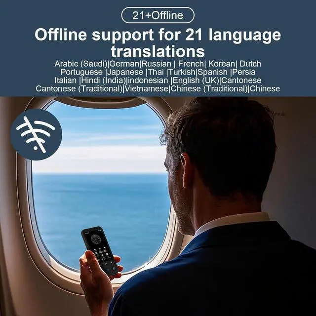 Alt view image 7 of 7 - Real Time Translator Earbuds + Language Translation Device Z16