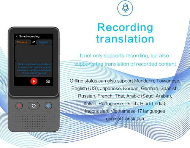Alt view image 4 of 7 - Language Translator Device, 2 Way Real Time Smart Voice Translator 138 Languages 1GB + 8GB with 3.0 Inch Touchscreen WiFi Bluetooth for ChatGPT