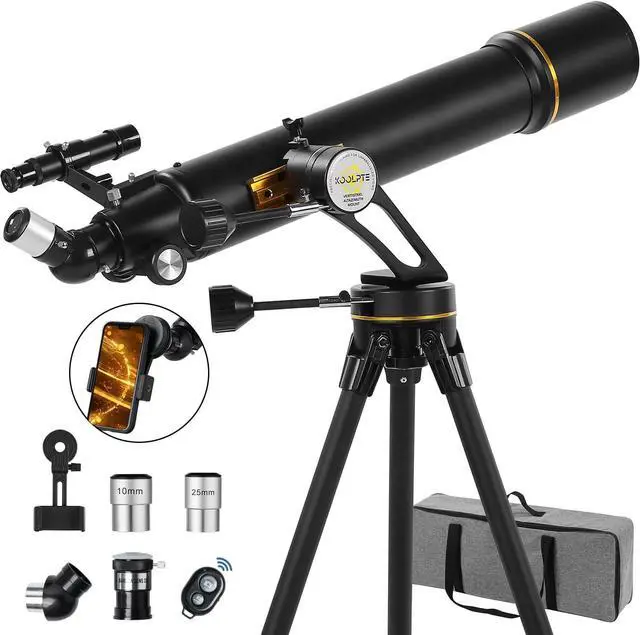 Main image of Telescope, 90mm Aperture 700mm - Vertisteel AZ Mounting Base, High Power Telescopes for Astronomy Enthusiasts, Adults & Kids, with Carrying Bag, Wireless Remote Control, Phone Adapter (Black)