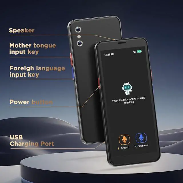 Alt view image 6 of 7 - Real-Time AI Language Translator Device - Two Way Voice Translation Recorder, Updated Support 150 Languages Translating, ChatGpt Online/Offline, Recording, Photo Translation with 6inch HD Touch Screen