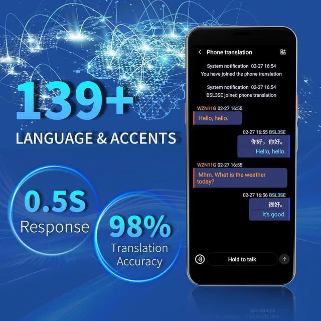 Alt view image 3 of 7 - AI Language Translator Device,Voice Recorder,Two Way Real-Time Voice Translation,Support 139 Languages,ChatGpt Online/Offline,Recording&Photo Translation with 6inch HD Touch Screen (Gray)
