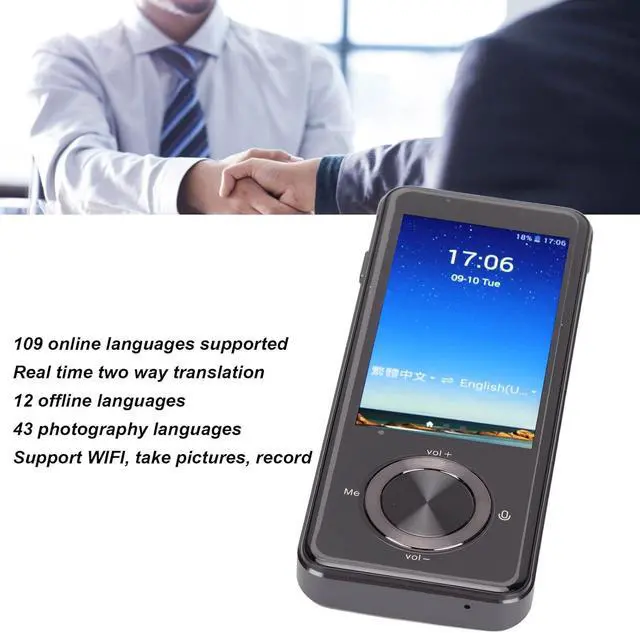 Alt view image 4 of 7 - M9 Smart Instant Language Translator with 3in Touchscreen, Real Time Two Way and 109 Online 12 Offline 43 Photo Translation,/Bluetooth/Photography/Recording Foreign Translator