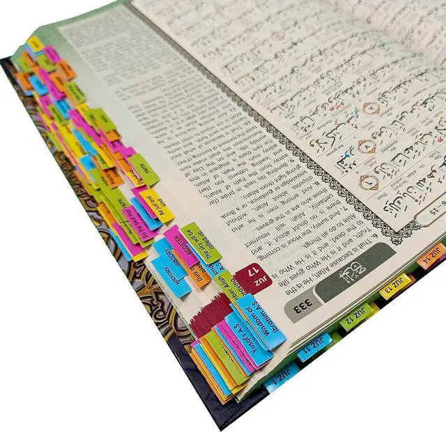 Alt view image 5 of 7 - Maqdis Noble A4 Black Tagged TAG Quran Koran Book Colour Holy English Arabic Word by Word Translation Meaning FBA