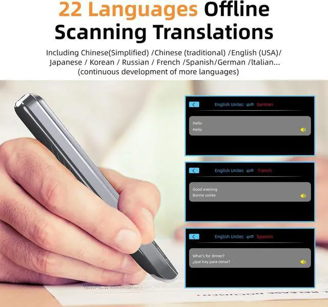 Alt view image 3 of 7 - Translation Pen, OCR Digital Reading Pen with 112 Language, Translation Device with 3.69 Inch Touch Screen, Smart Pen for Instant Voice Translator for Study, Travel, Business