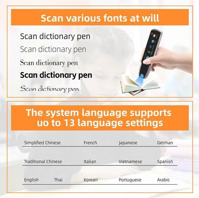 Alt view image 4 of 7 - Translation Pen, OCR Digital Reading Pen with 112 Language, Translation Device with 3.69 Inch Touch Screen, Smart Pen for Instant Voice Translator for Study, Travel, Business