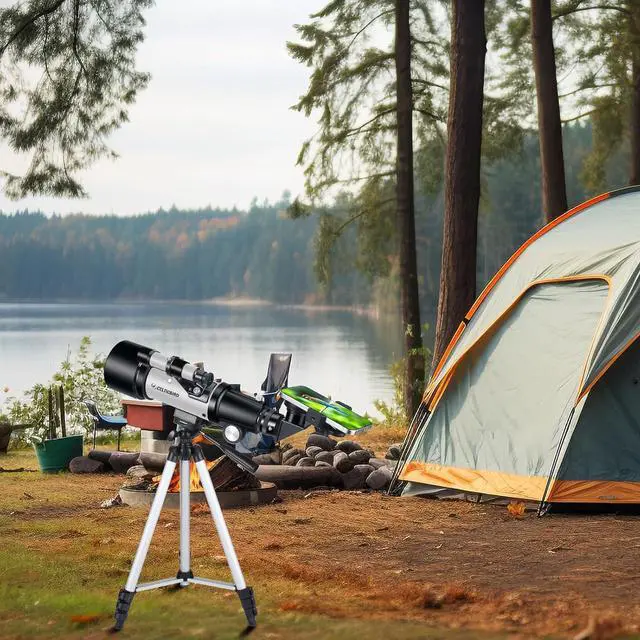 Alt view image 6 of 7 - Telescope for Kids Beginners, 70mm Aperture 400mm Astronomical Refracting Telescope for Adults Students - Travel Telescopes with Tripod, Phone Adapter(Silver)