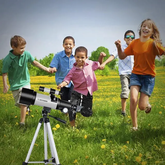 Alt view image 7 of 7 - Telescope for Kids Beginners, 70mm Aperture 400mm Astronomical Refracting Telescope for Adults Students - Travel Telescopes with Tripod, Phone Adapter(Silver)